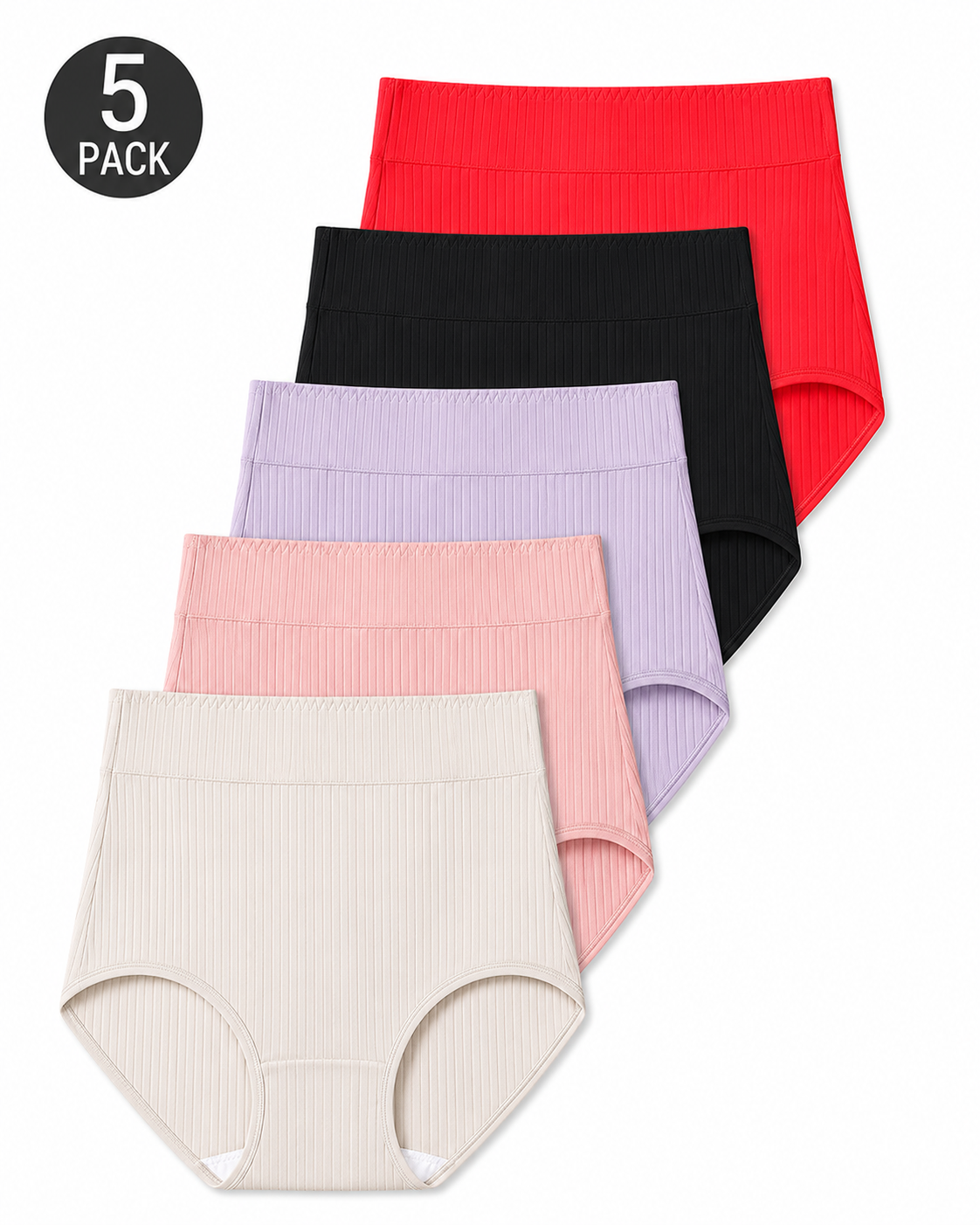 High-Waist Ribbed Briefs