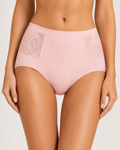 High Waisted Cotton Ribbed Breathable Underwear