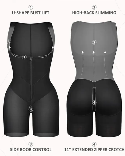 Total Contour Open-Bust Mid-Thigh Bodysuit