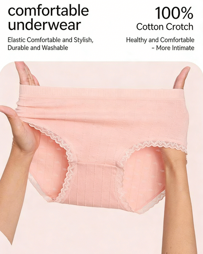 Fresh Lace-Trim Cotton Panties