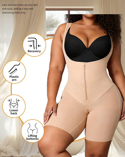 Total Contour Open-Bust Mid-Thigh Bodysuit