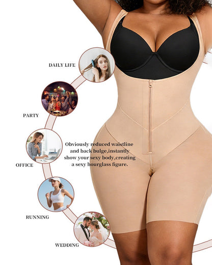 Total Contour Open-Bust Mid-Thigh Bodysuit