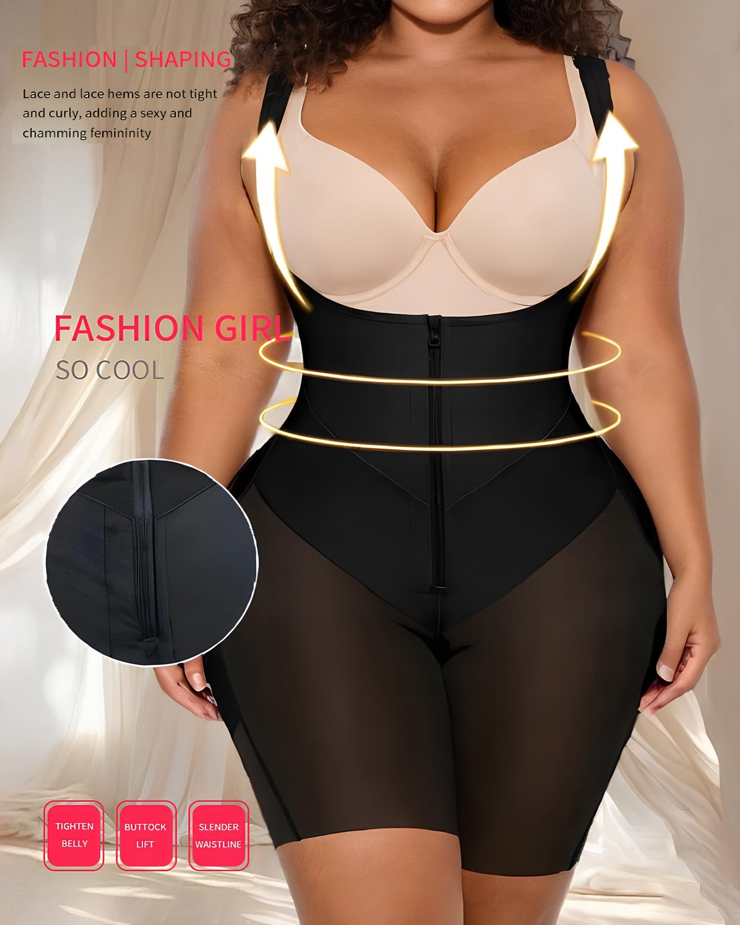 Total Contour Open-Bust Mid-Thigh Bodysuit