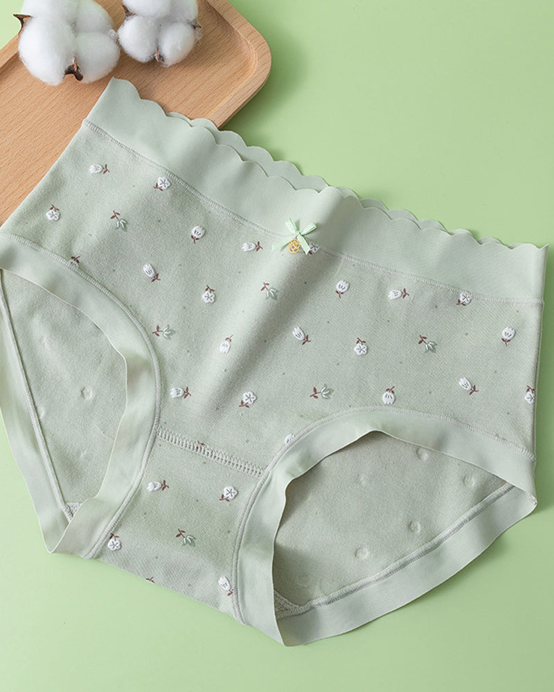 Cozy Floral Print Cotton Panties