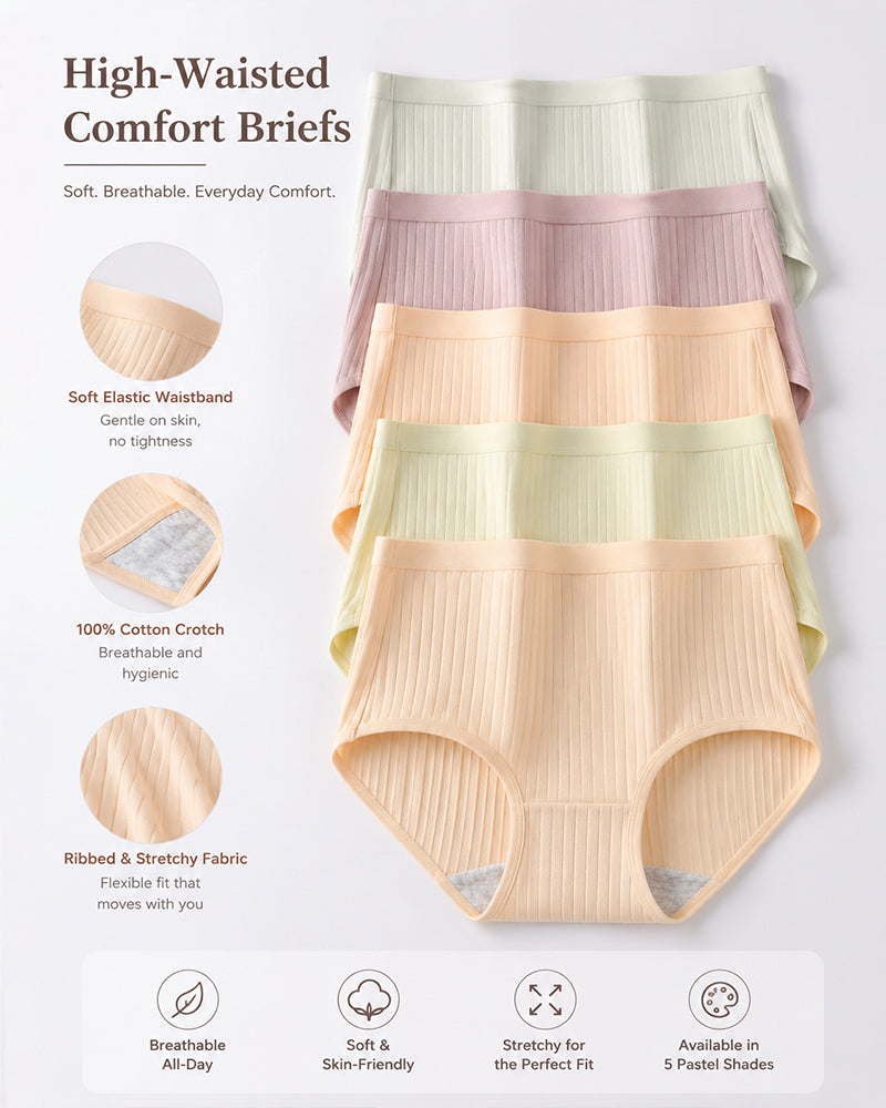 Breathable Cotton Mid-Rise Briefs