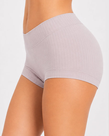Plus Size High-Waist Ribbed Cotton Briefs