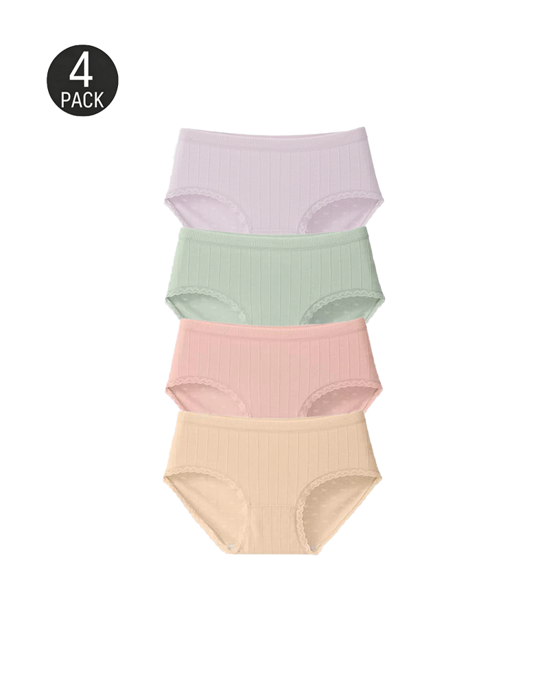 Fresh Lace-Trim Cotton Panties