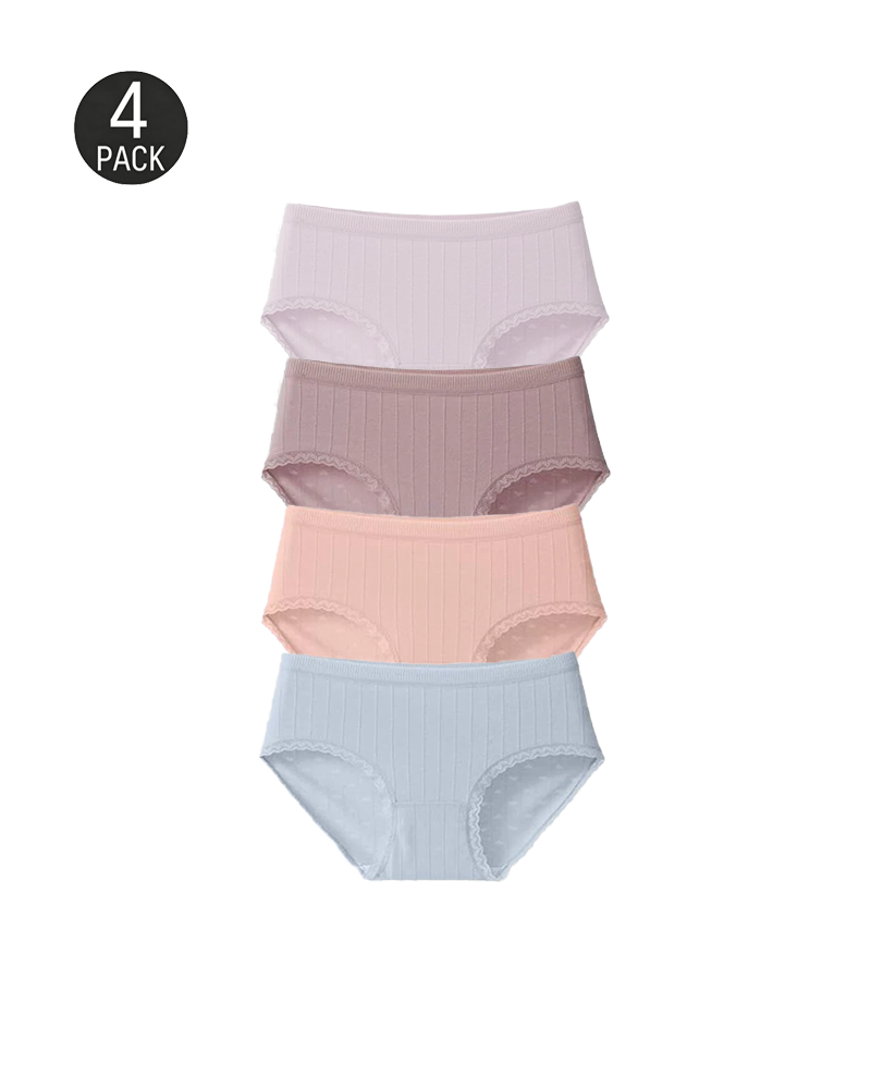 Fresh Lace-Trim Cotton Panties