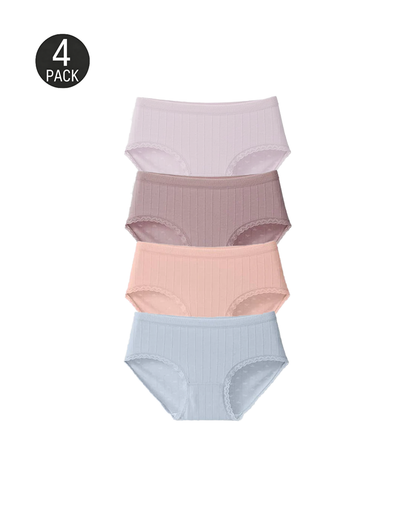 Fresh Lace-Trim Cotton Panties