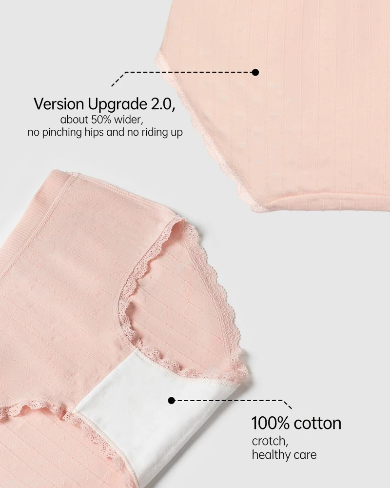 Fresh Lace-Trim Cotton Panties