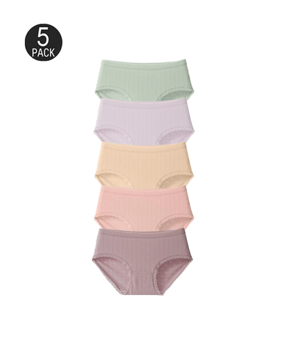 Fresh Lace-Trim Cotton Panties