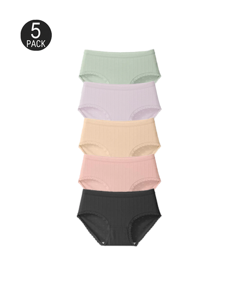 Fresh Lace-Trim Cotton Panties