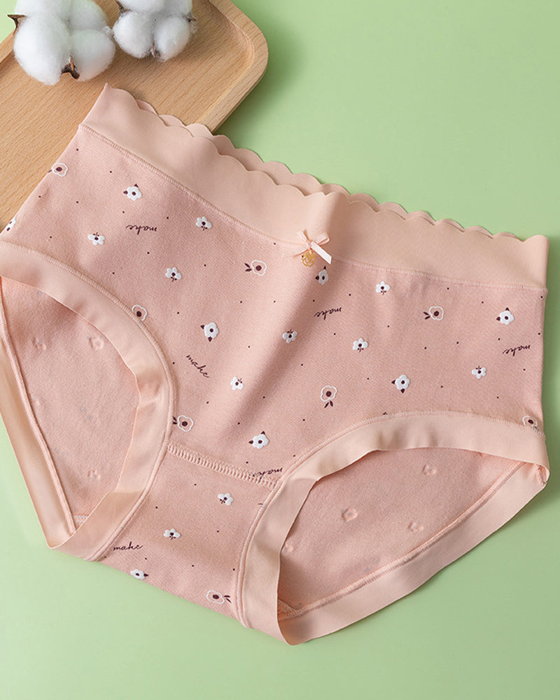 Cozy Floral Print Cotton Panties