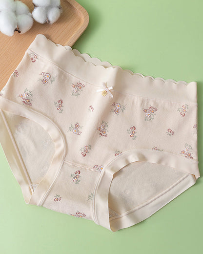Cozy Floral Print Cotton Panties