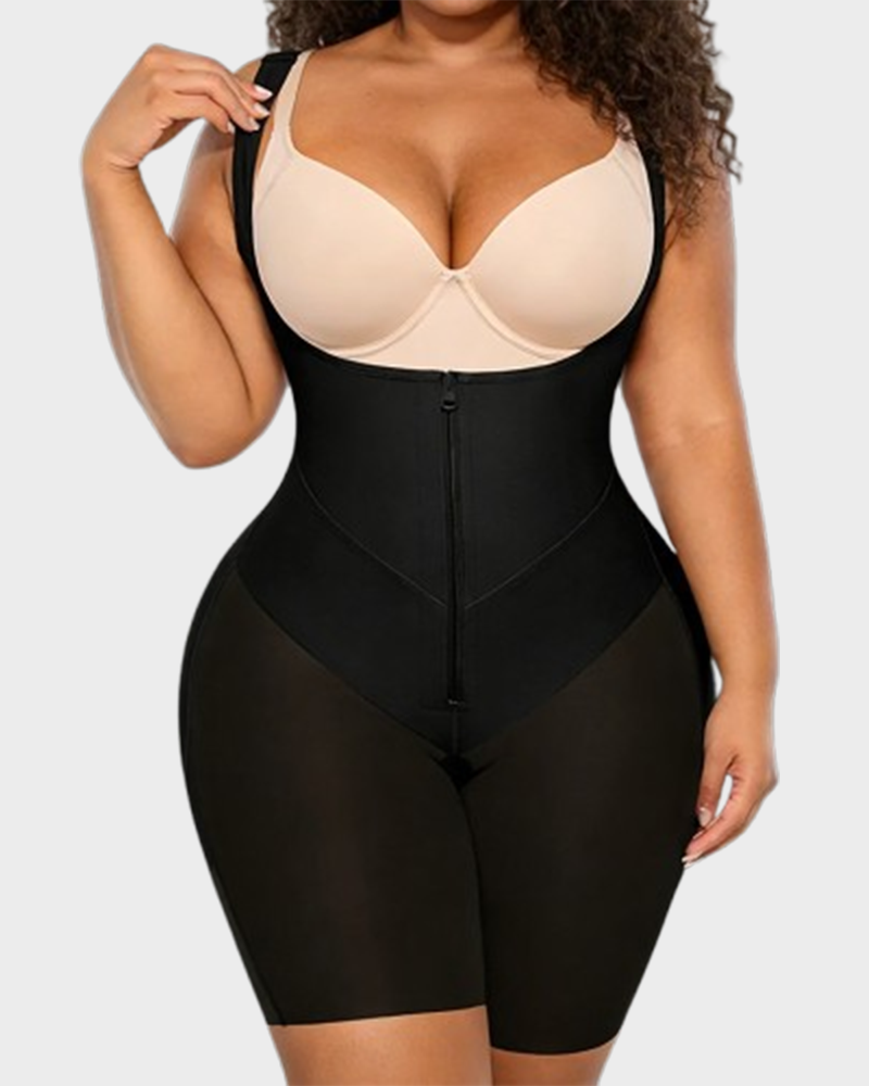 Total Contour Open-Bust Mid-Thigh Bodysuit