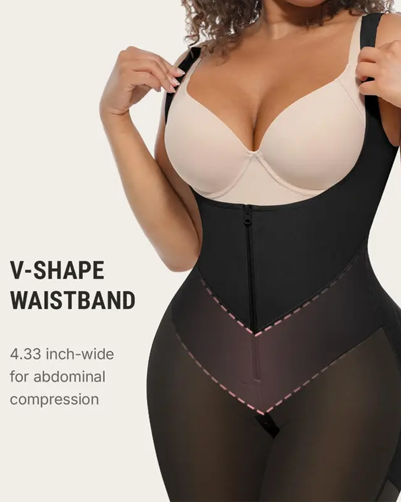 Total Contour Open-Bust Mid-Thigh Bodysuit