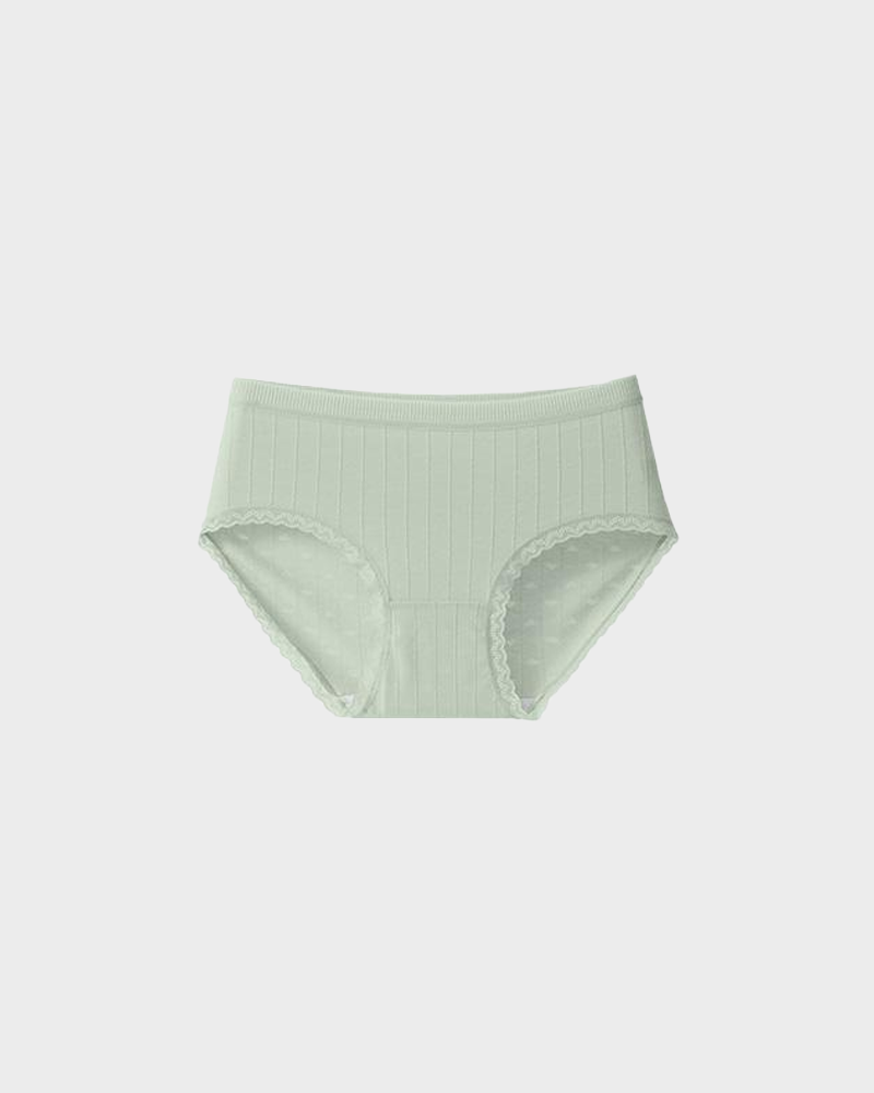 Fresh Lace-Trim Cotton Panties