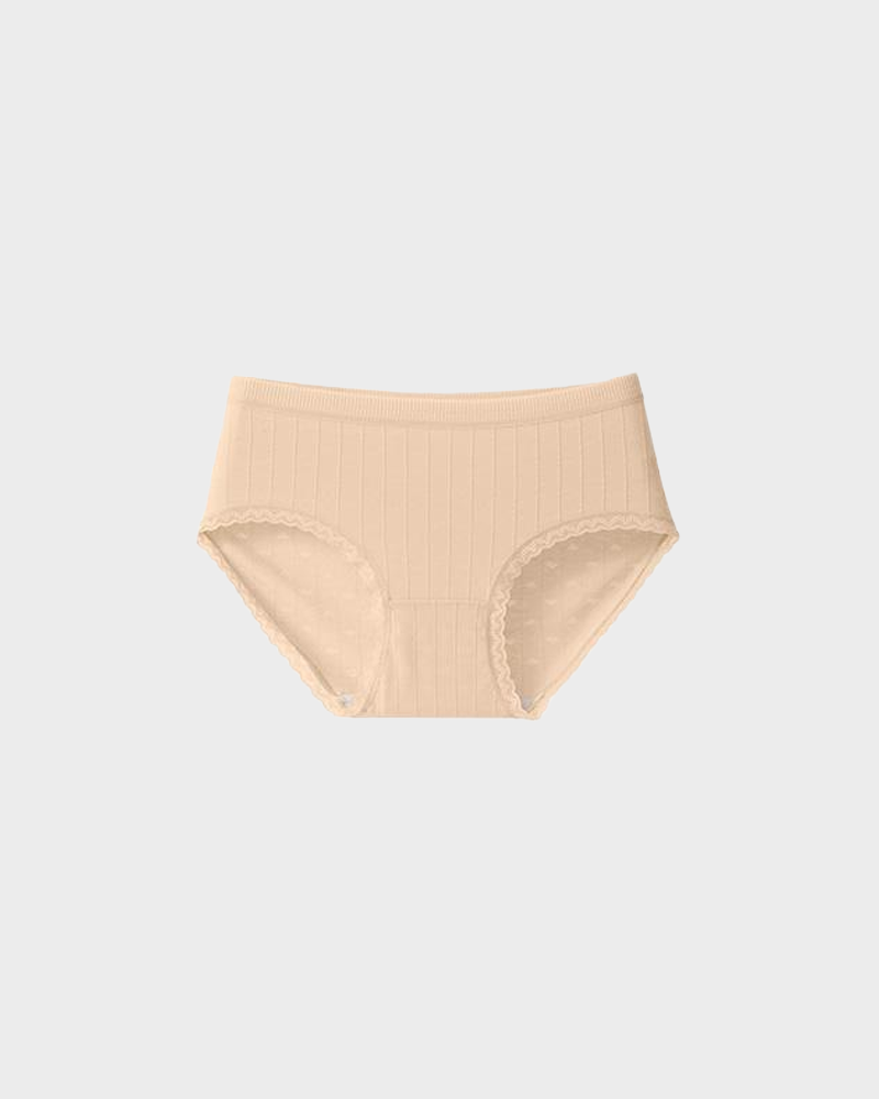 Fresh Lace-Trim Cotton Panties
