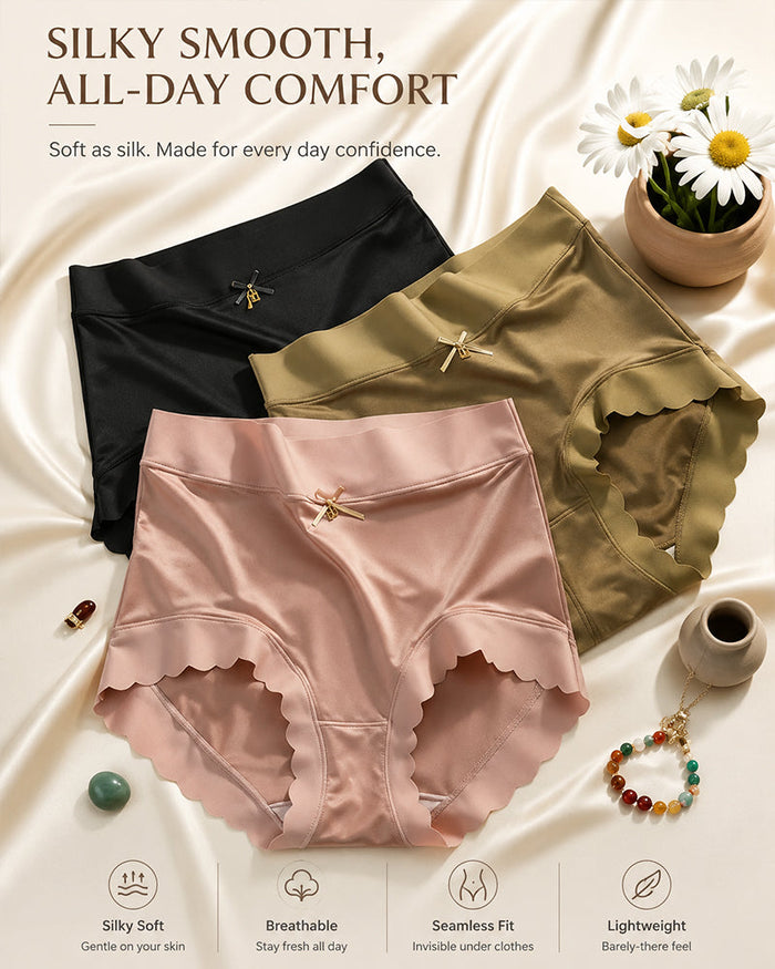 Ice Silk Satin Breathable Briefs
