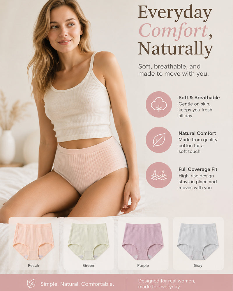 Breathable Cotton Mid-Rise Briefs