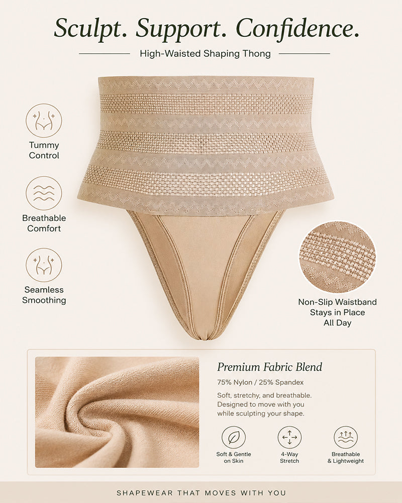 High-Waist Breathable Shaping Thong