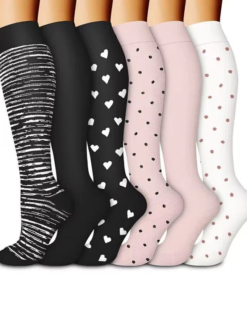 6-Pair High Elastic Breathable Compression Socks
