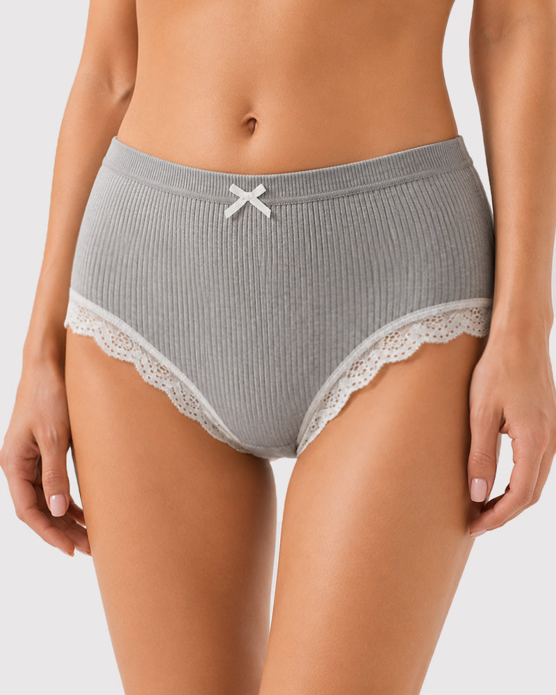 LaceTrim High-Waist Briefs