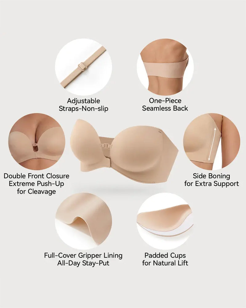 Strapless Front-Closure Bra