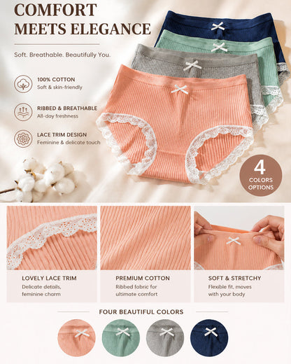 LaceTrim High-Waist Briefs