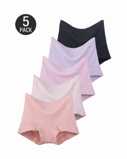 Plus Size High-Waist Ribbed Cotton Briefs