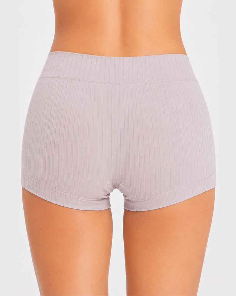 Plus Size High-Waist Ribbed Cotton Briefs